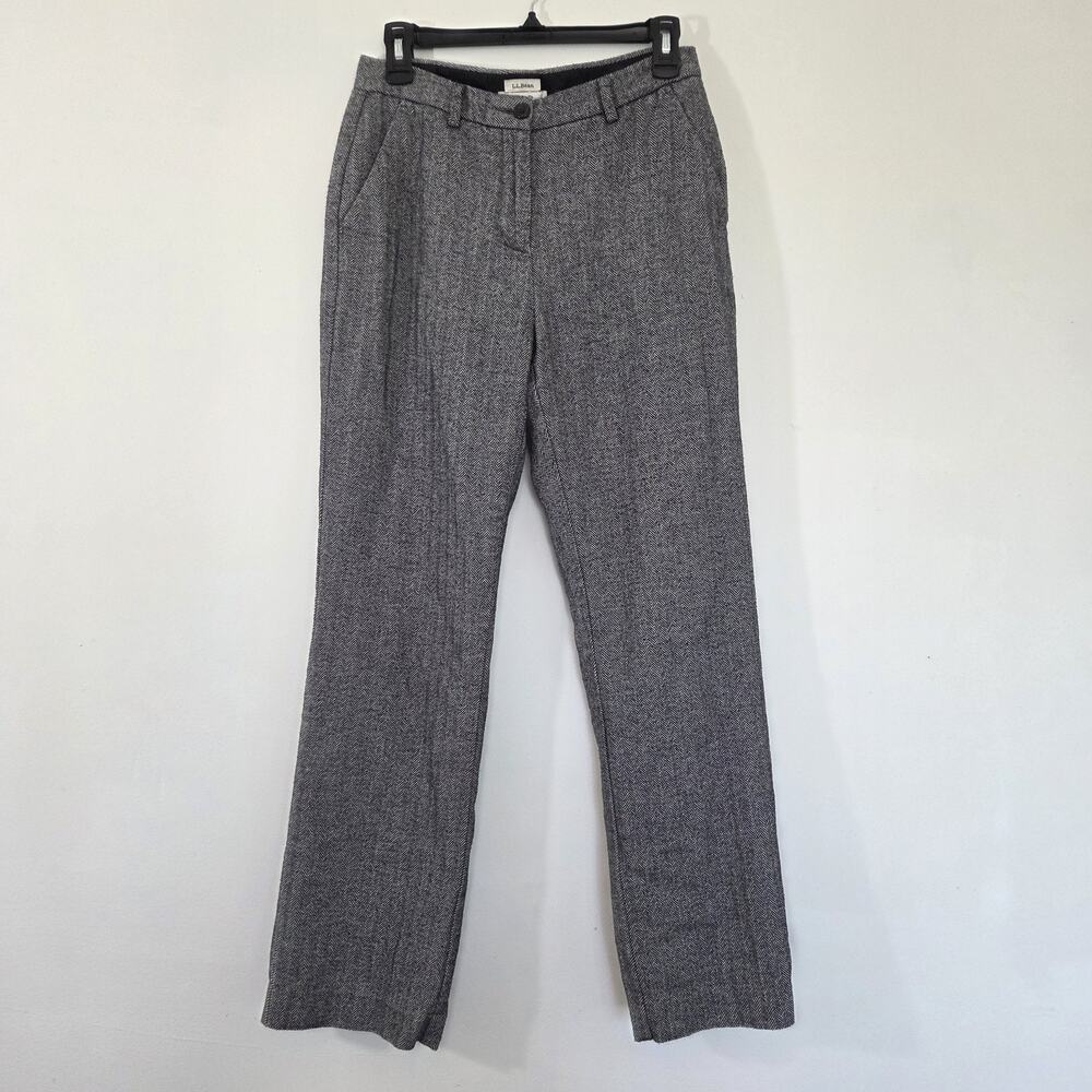 L.L Bean Women's Herringbone Classic Fit Dress Pant trouser business‎ Size 6